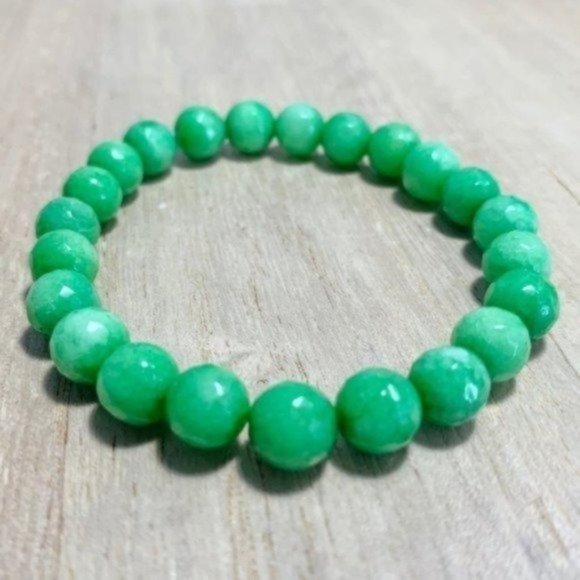 Green Jade Gemstone Chakra Bracelet Handmade Boho - Picture 7 of 8